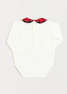 Belgravia Tartan Long Sleeve Bodysuit in Red (1mth-3yrs) Tops & Bodysuits  from Pepa London