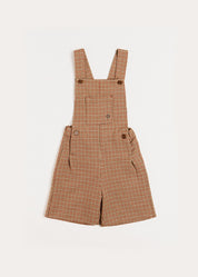Chester Check Dungarees in Caramel (18mths-4yrs) Dungarees from Pepa London