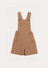 Chester Puppytooth Dungarees in Caramel (18mths-4yrs) Dungarees  from Pepa London