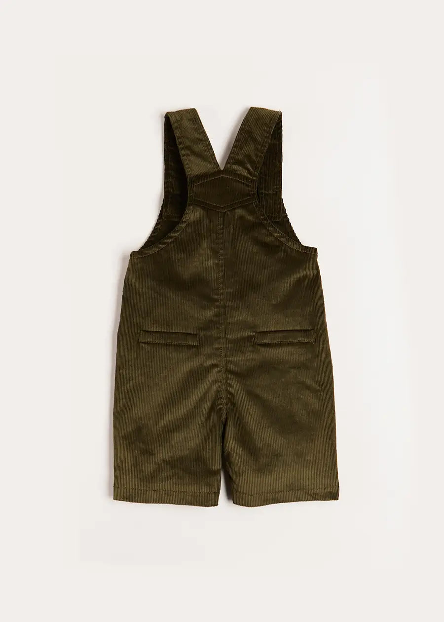 Corduroy Pocket Front Dungarees in Green (18mths-4yrs) Dungarees  from Pepa London