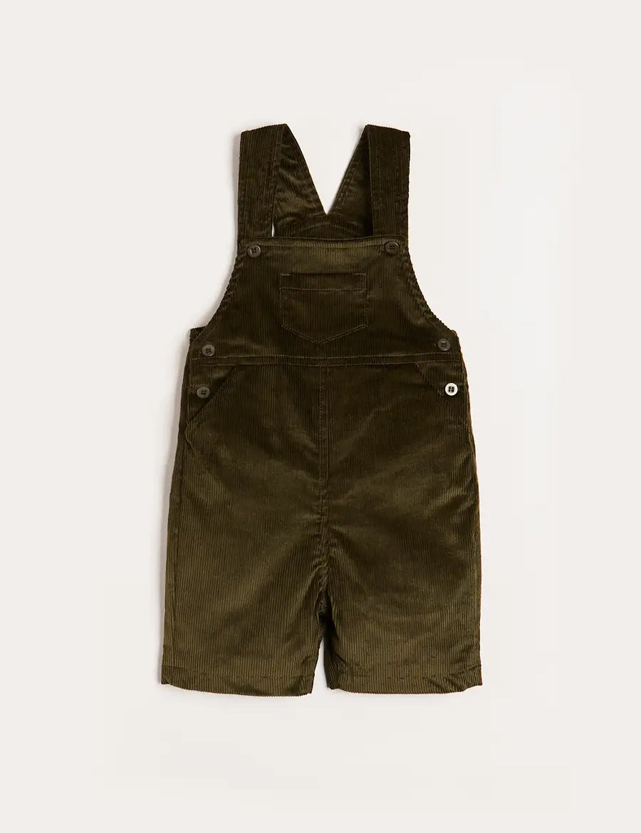Corduroy Pocket Front Dungarees in Green (18mths-4yrs) Dungarees  from Pepa London