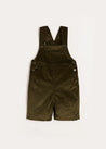 Corduroy Pocket Front Dungarees in Green (18mths-4yrs) Dungarees  from Pepa London