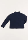 Toggle Fastening Cardigan in Navy (12mths-10yrs) Knitwear  from Pepa London