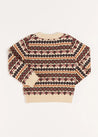 All Over Fair Isle Jumper in Camel (4-10yrs) Knitwear  from Pepa London