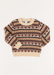 All Over Fair Isle Jumper in Camel (4-10yrs) Knitwear  from Pepa London