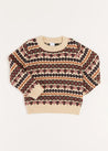 All Over Fair Isle Jumper in Camel (4-10yrs) Knitwear  from Pepa London