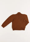 Shawl Neck Cardigan in Caramel (2-10yrs) Knitwear  from Pepa London