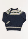 Classic Fair Isle Jumper in Navy (18mths-10yrs) Knitwear  from Pepa London