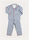 Gloucester Check Pyjamas in Blue (18mths-10yrs) Nightwear  from Pepa London