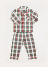 Sussex Tartan Pyjamas in Red (18mths-10yrs) Nightwear  from Pepa London