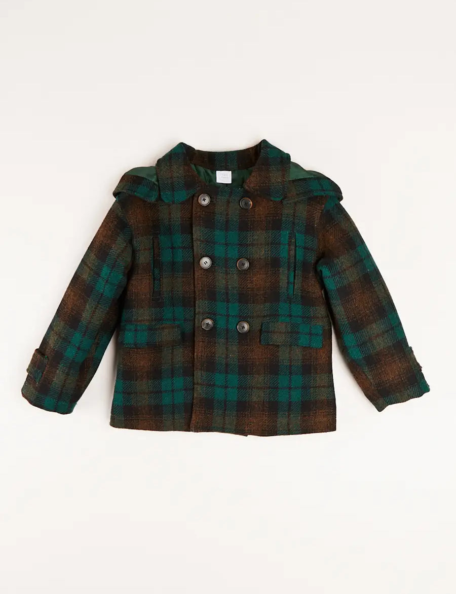 Montrose Check Coat in Green (2-10yrs) Coats  from Pepa London