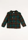 Montrose Check Coat in Green (2-10yrs) Coats  from Pepa London