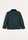 Windsor Tartan Double Breasted Blazer in Green (4-10yrs) Coats  from Pepa London