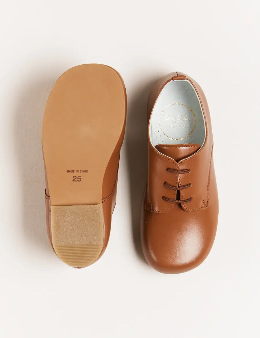Leather Lace-Up Shoes in Brown (20-34EU) Shoes  from Pepa London