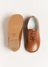 Leather Lace-Up Shoes in Brown (20-34EU) Shoes  from Pepa London