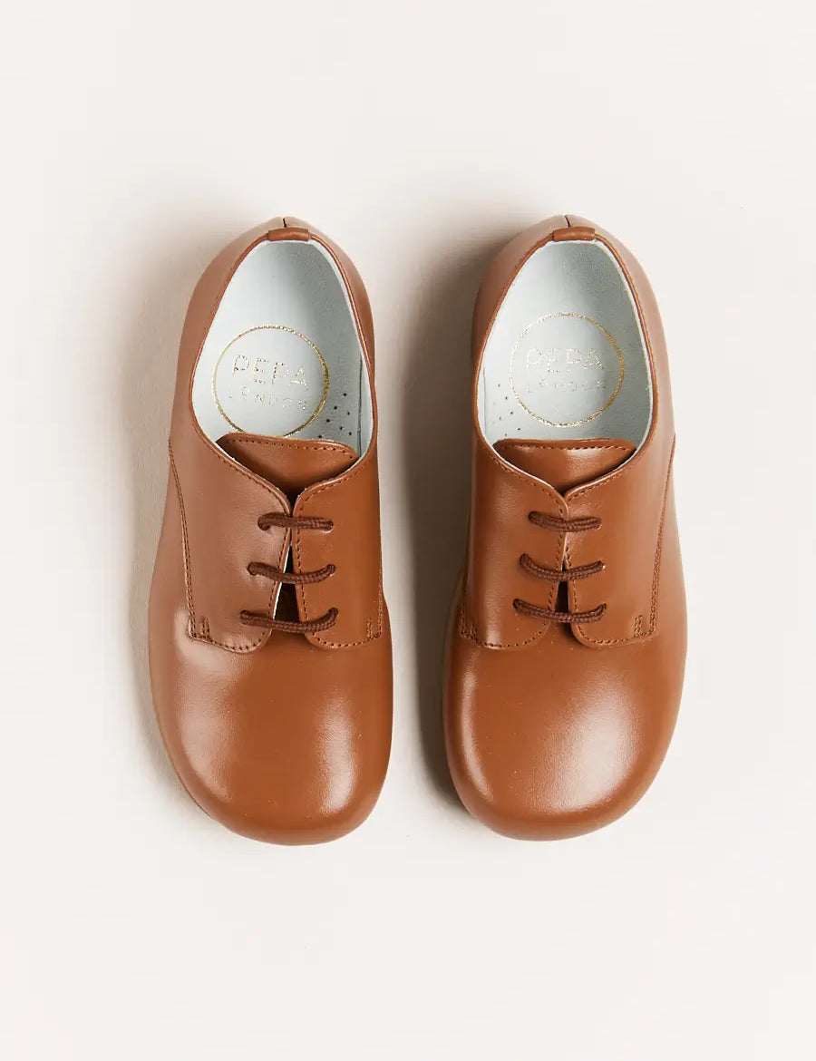 Leather Lace-Up Shoes in Brown (20-34EU) Shoes  from Pepa London