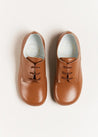 Leather Lace-Up Shoes in Brown (20-34EU) Shoes  from Pepa London