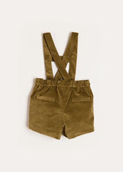 Velvet Button Detail Shorts with Braces in Green (18mths-4yrs) Shorts  from Pepa London