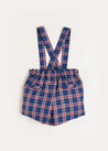 Eaton Check Shorts with Braces in Navy (18mths-4yrs) Shorts  from Pepa London