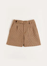 Chester Puppytooth Shorts in Caramel (4-10yrs) Shorts  from Pepa London