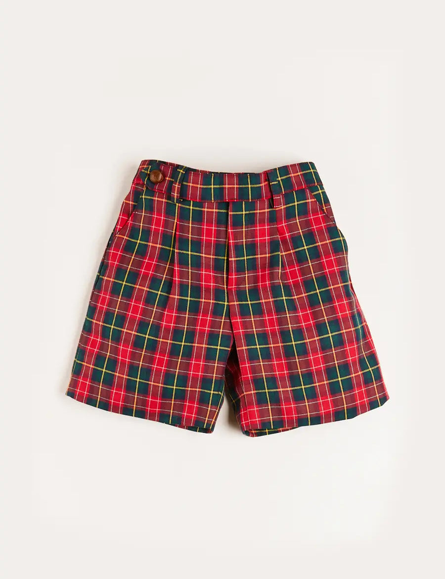 Belgravia Tartan Shorts in Red (4-10yrs) Shorts  from Pepa London