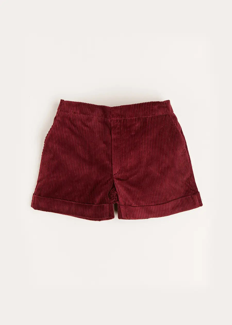 Corduroy Shorts in Burgundy (18mths-4yrs) Shorts  from Pepa London
