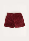 Corduroy Shorts in Burgundy (18mths-4yrs) Shorts  from Pepa London