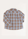 Winchester Check Polo Collar Long Sleeve Shirt in Caramel (3-10yrs) Shirts  from Pepa London