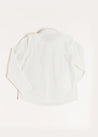 Contrast Button Formal Shirt in White (4-10yrs) Shirts  from Pepa London