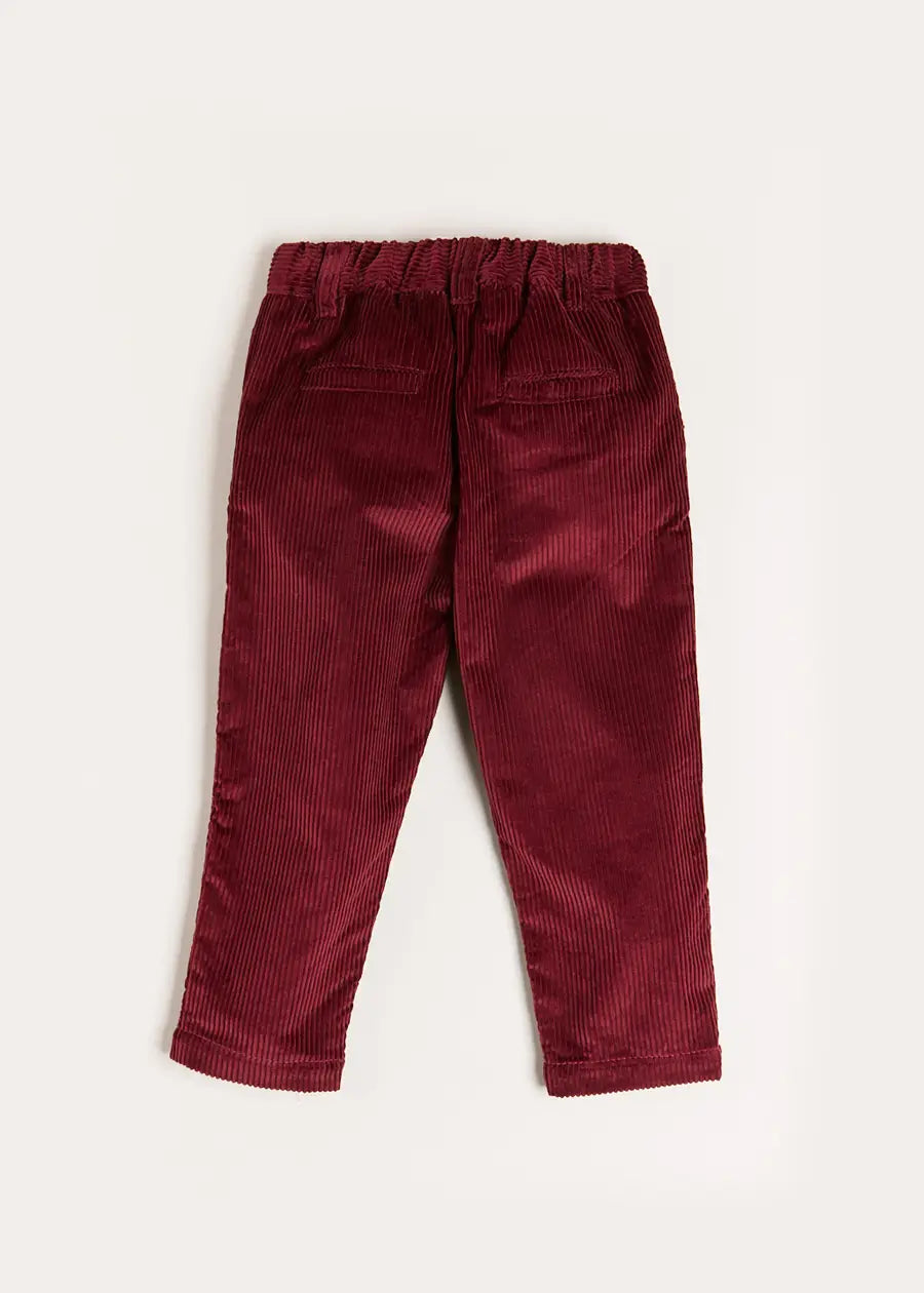 Corduroy Trousers in Burgundy (18mths-5yrs) Trousers from Pepa London
