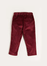 Corduroy Trousers in Burgundy (18mths-4yrs) Trousers  from Pepa London