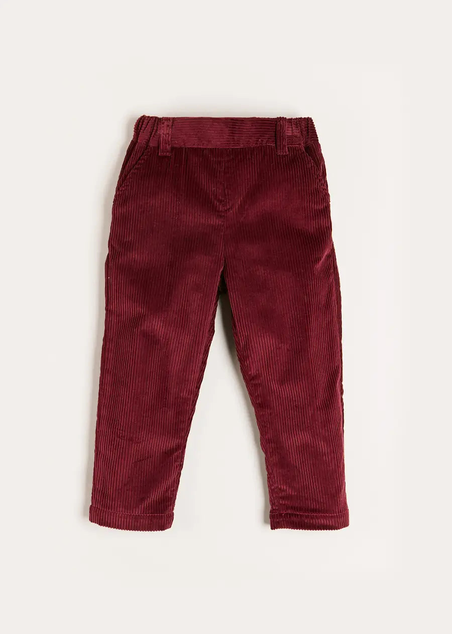 Corduroy Trousers in Burgundy (18mths-5yrs) Trousers from Pepa London