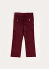 Velvet Formal Trousers in Burgundy (4-10yrs) Trousers  from Pepa London