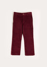 Velvet Formal Trousers in Burgundy (4-10yrs) Trousers  from Pepa London