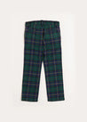 Windsor Tartan Trousers in Green (4-10yrs) Trousers  from Pepa London