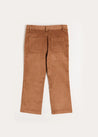 Corduroy Pocket Detail Trousers in Caramel (4-10yrs) Trousers  from Pepa London