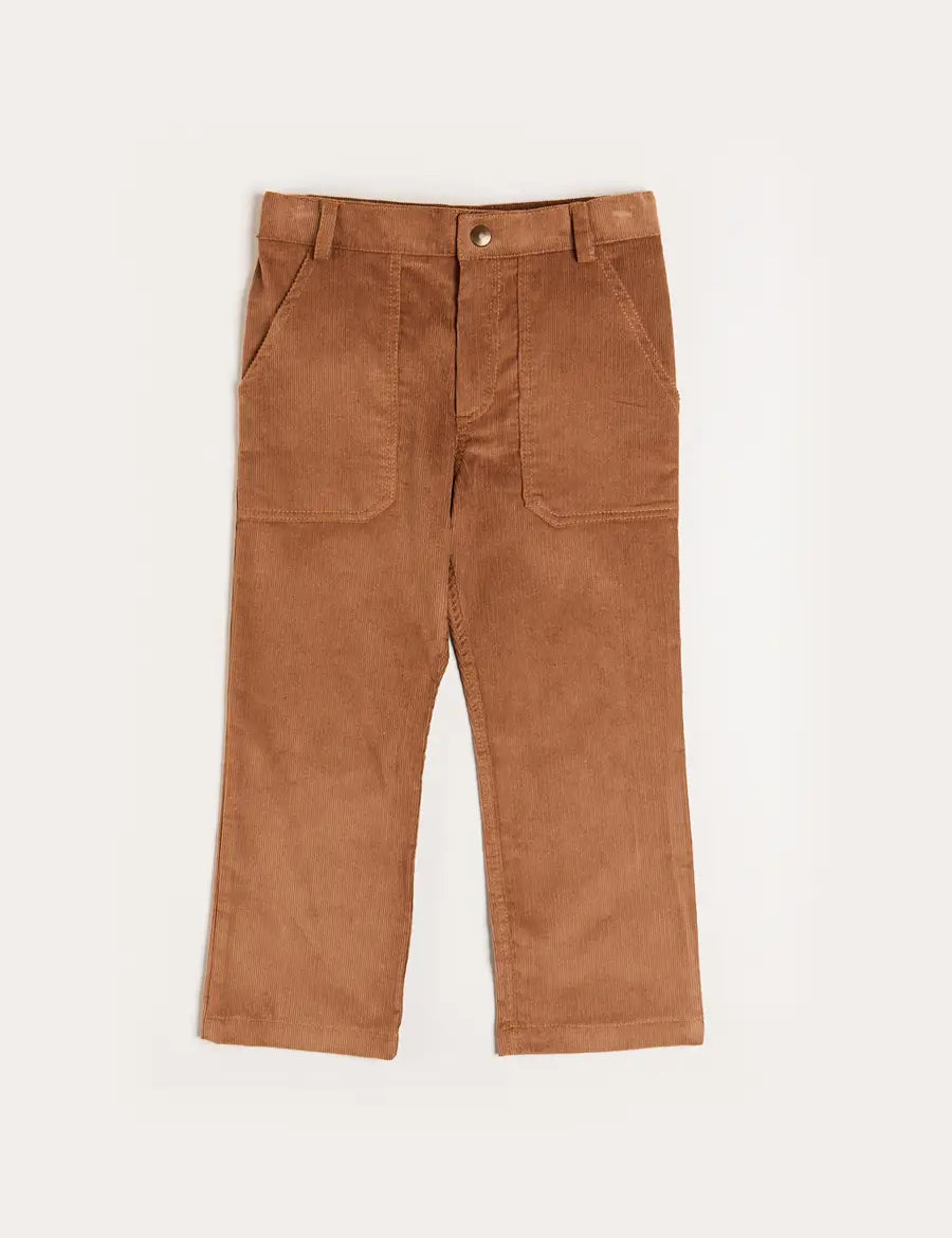Corduroy Pocket Detail Trousers in Caramel (4-10yrs) Trousers  from Pepa London