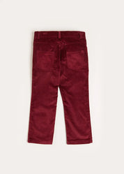 Corduroy Five Pocket Trousers in Burgundy (4-10yrs) Trousers  from Pepa London