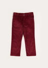 Corduroy Five Pocket Trousers in Burgundy (4-10yrs) Trousers  from Pepa London