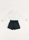 Windsor Tartan Long Sleeve Two Piece Set in Green (18mths-5yrs) Two Piece Set  from Pepa London