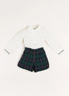 Windsor Tartan Long Sleeve Two Piece Set in Green (18mths-5yrs) Two Piece Set  from Pepa London