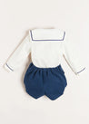 Mariner Collar Long Sleeve Two Piece Set in Blue (12mths-3yrs) Two Piece Set  from Pepa London