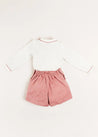 Herringbone Long Sleeve Two Piece Set in Red (18mths-5yrs) Two Piece Set  from Pepa London