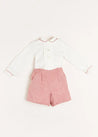 Herringbone Long Sleeve Two Piece Set in Red (18mths-5yrs) Two Piece Set  from Pepa London