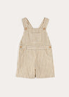 Holland Striped Pocket Front Dungarees in Green (18mths-4yrs) DUNGAREES from Pepa London