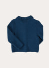 Nautical Boat Embroidery Polo Collar Cardigan in Blue (12mths-6yrs) from Pepa London