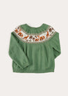 Safari Intarsia Cardigan in Green (6mths-6yrs) Knitwear from Pepa London