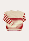 Whale Intarsia Striped Jumper in Red (6mths-6yrs) KNITWEAR from Pepa London