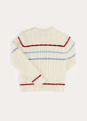 Anchor Motif Cable Detail Jumper in Beige (2-10yrs) KNITWEAR from Pepa London