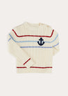 Anchor Motif Cable Detail Jumper in Beige (2-10yrs) KNITWEAR from Pepa London